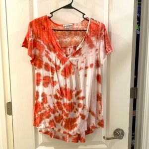 Coral white rye dye top